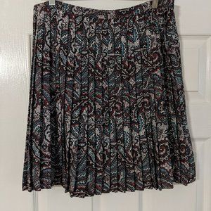 Pleated Paisley Skirt